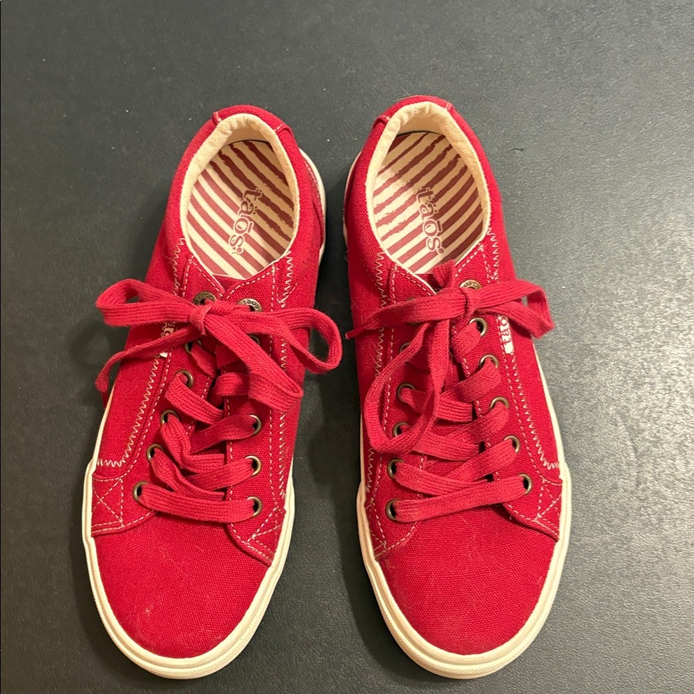 Taos Red Canvas Sneakers - Picture 2 of 11